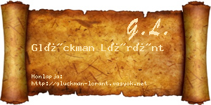 Glückman Lóránt névjegykártya